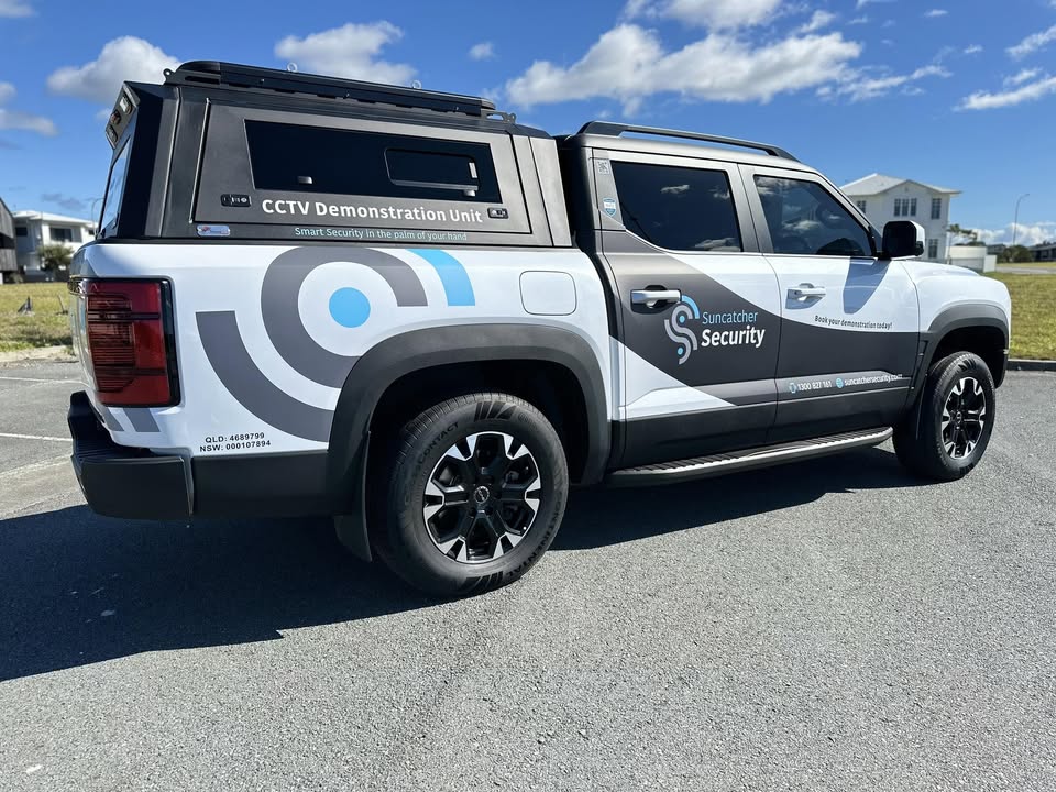Suncatcher Security branded ute on the Tweed Coast